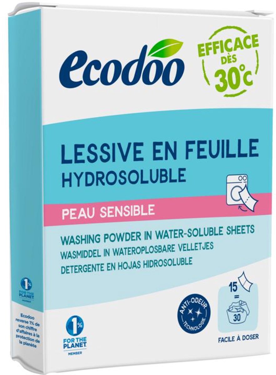 Ecodoo Wasstrips Laundry Sheets Gevoelige Huid Eco (52 gr)