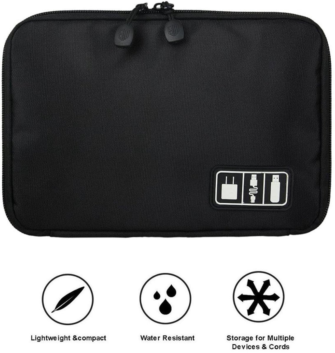 Travel Kabel Organizer Tas - Opbergtas voor Kabels en Accessoires - Zwart van Merkloos / Sans marque — cadeau in Mode & Accessoires - foto 2