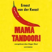 Boekcover met gele achtergrond, een rode peper en de titel 'Mama Tandoori'.