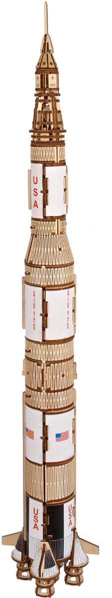 UGEARS 3D Modelbouw - Nasa Saturn V - Mechanisch Bouwpakket Hout - Educatief Speelgoed — afbeelding 15