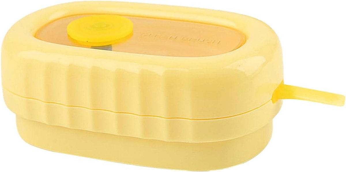 Borstel met Dispenser - Vlekkenborstel Reiniger - Efficiënt Vlekken Verwijderen - Verbeterd Gripcomfort - 11 cm Lengte - Geel
