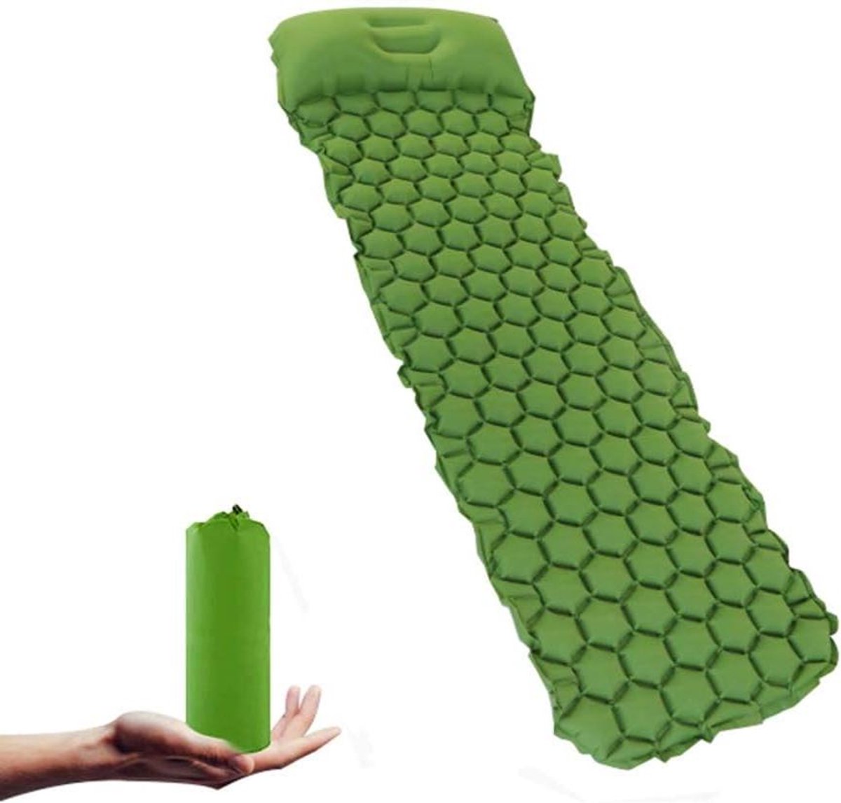 Luchtbed Kamperen - Slaapmat Outdoor - Reizen Kamperen - Ingebouwde Pomp - 192 cm - Groen