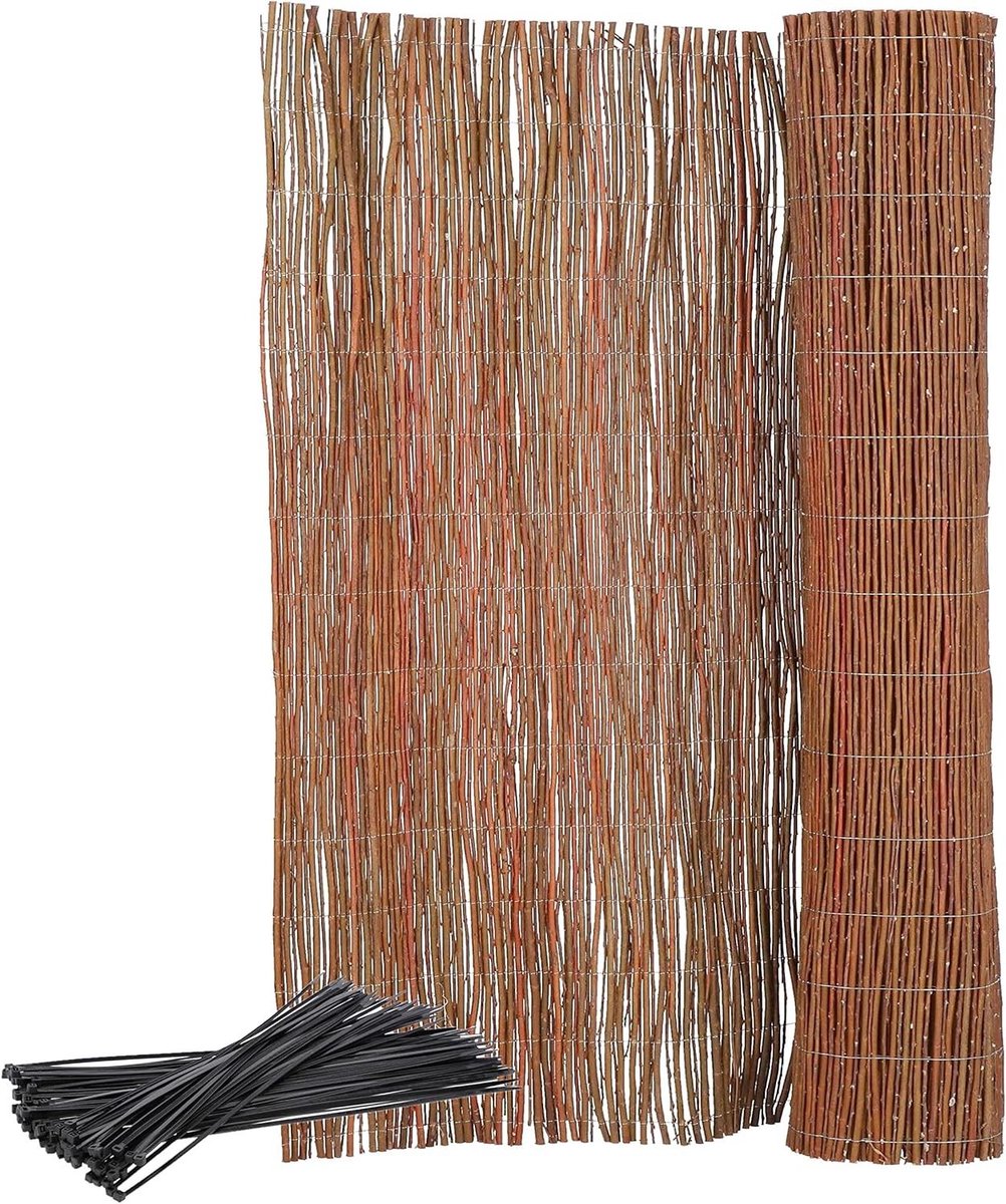 Rieten Mat - Wilgenmat Balkon - Privacy Creëren - Vorstbestendig - 150x300cm - Bruin