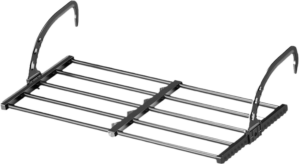 Bedplank Opbergdienblad - Nachtkastje Opvouwbaar - Ruimte Organiseren - Telescopisch Ontwerp - 38-80 cm - Zwart
