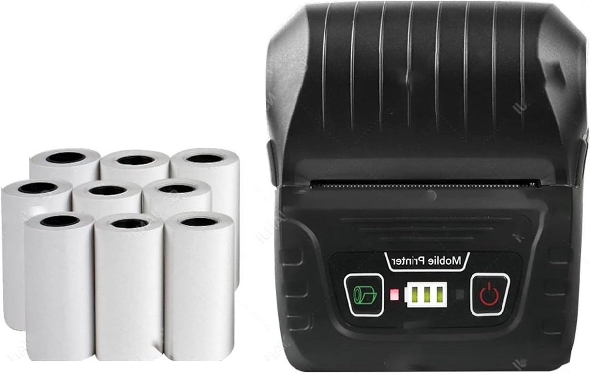 Draagbare Bon Printer - Mobiele Printer - Zakelijk Printen - Draadloze Verbinding - 58mm Papierbreedte - Zwart