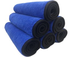 Microvezel Doeken - Poetsdoeken Set - Auto Drogen - Hoge Wateropname - 30x40cm 3 Stuks - Blauw Grijs
