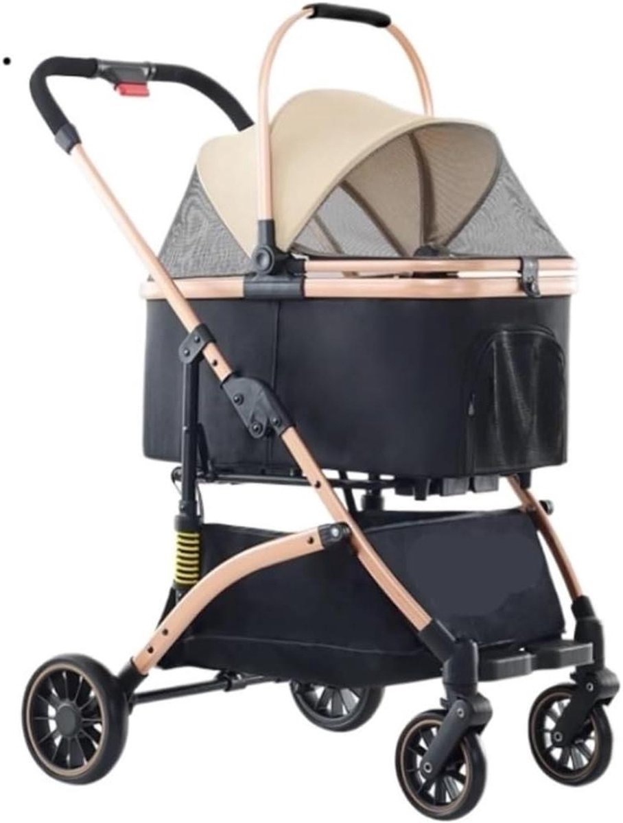 Hondenbuggy - Dierenkar - Reizen met huisdier - Inklapbaar ontwerp - 67x57x98 cm - Grijs