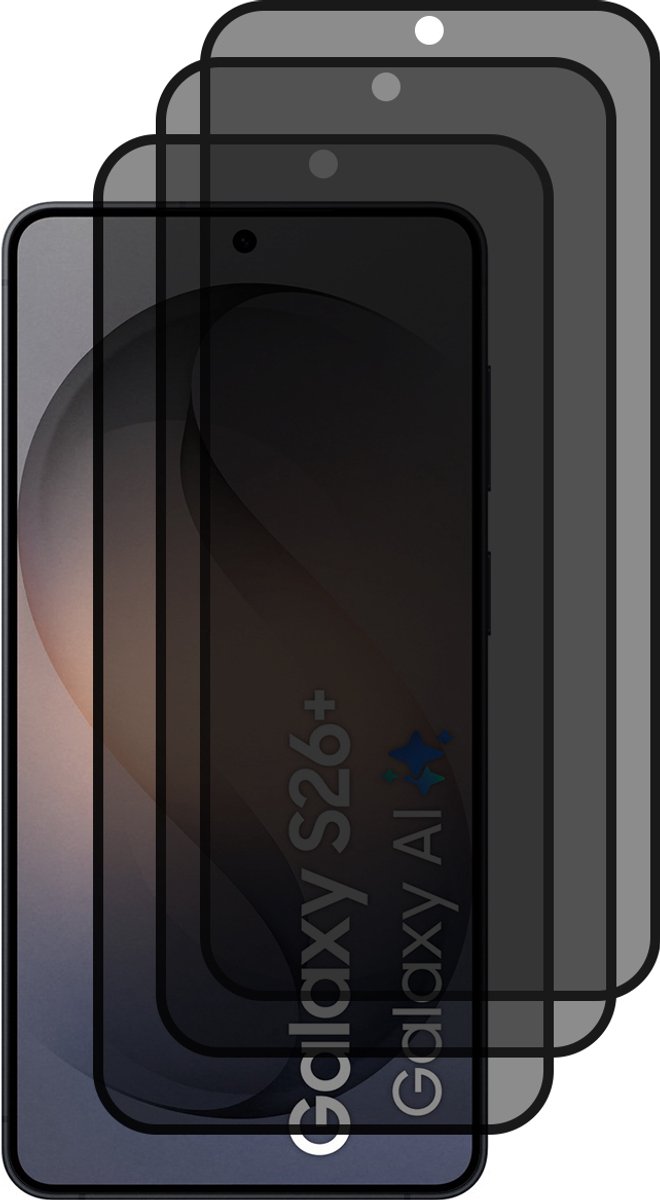 Samsung Galaxy S26 Plus Privacy Screenprotector gehard glas tempered glass - 3 stuks