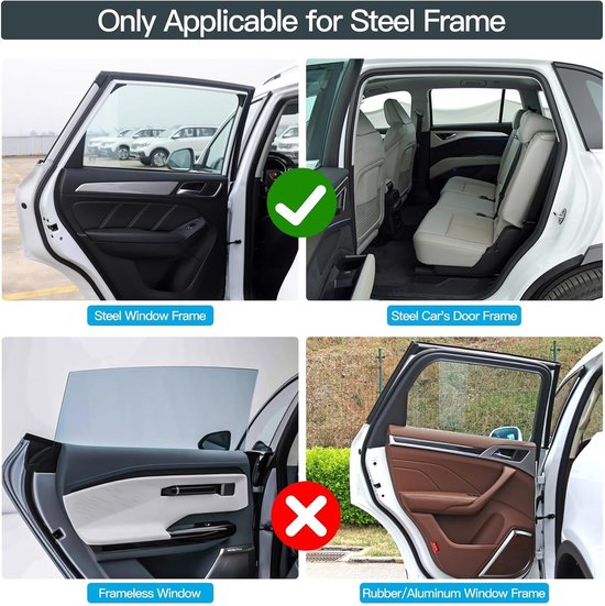 Zonwering voor in de auto - autogordijnen polyester zwart anti-uv voor auto baby kinderen huisdieren volwassenen zij-achterzonwering privacy 4 stuks - Zonnescherm van Easy Eagle — afbeelding 5