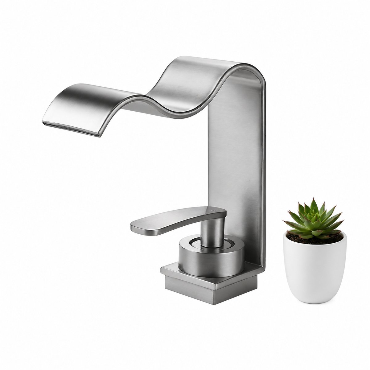 Innovastore Wastafelkraan - Badkamerkraan - Watervalkraan - Kraan - Mengkraan - Waterkraan - inclusief aansluitingen - Matgrijs