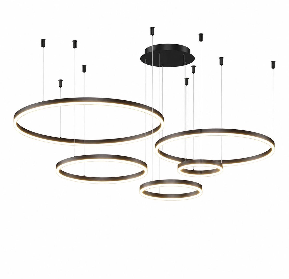 Innovastore Lamp - Plafondlamp - Ringlamp - Ledlamp - Rondelamp - Ringkroonluchter - Binnenverlichting - Zwart - 1x40cm-1x60cm
