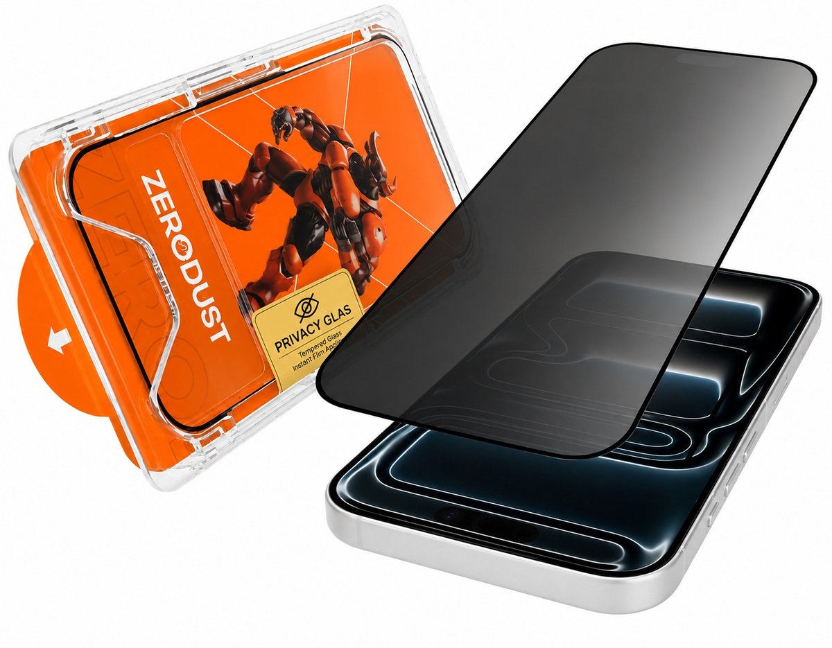Privacy Screenprotector geschikt voor iPhone 17 Pro Max – Anti Spy Tempered Glass met Applicator – 9H Gehard Glas – Bubble Free – 1 Stuk