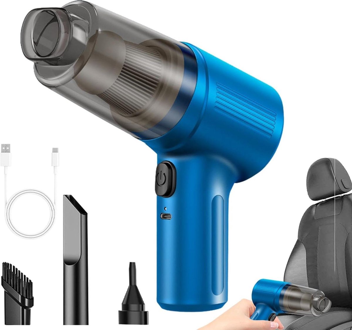 Draagbare Stofzuiger - Handstofzuiger Auto - Snel Interieur Reinigen - Hoge Zuigkracht 65000R - 16 x 13 x 6 cm