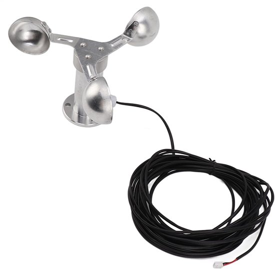 Windsnelheidssensor Anemometer - Windmeter Windvaan - Meteorologische Meting - Aluminiumlegering Materiaal - 8 m Kabel - Grijs — afbeelding 2