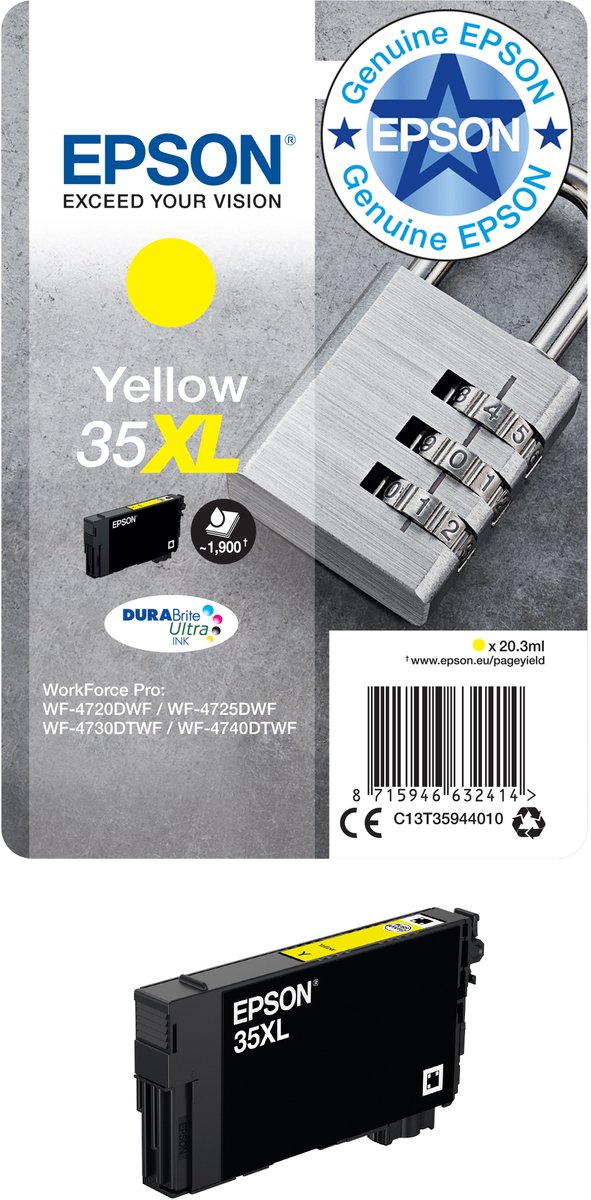 Epson 35XL - Inktcartridge / Geel