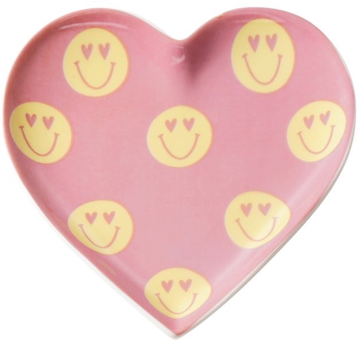 Sieraden Schaaltje | Hart Smiley | Roze Geel 9.5 cm | Amberblok | Amuse | Woonaccessoires | Woonaccessoire | Decoratie | Decoratief | Deco | Vrienden | Moederdag | Vakantie | Sushi | Bonbons | Accessoires