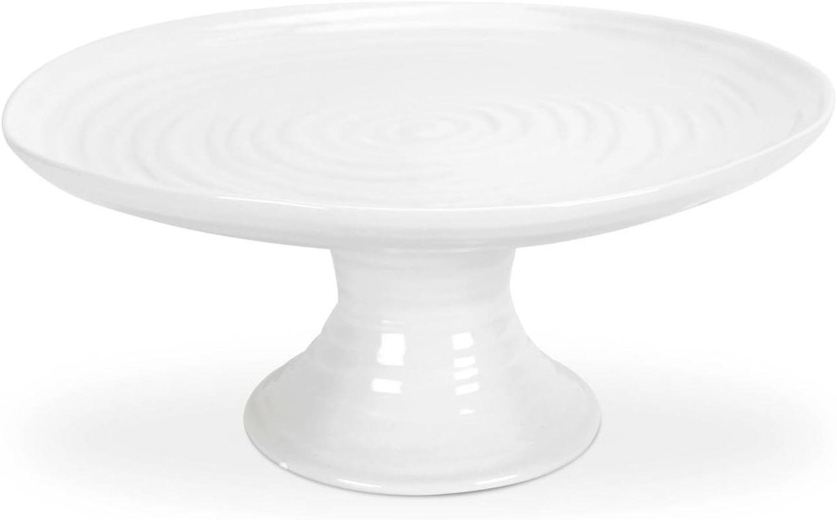 Taartbord met voet - Taartplateau Serveerschaal - Taarten Presenteren - Ovenvast en vaatwasserbestendig - 24.5 cm diameter - Wit