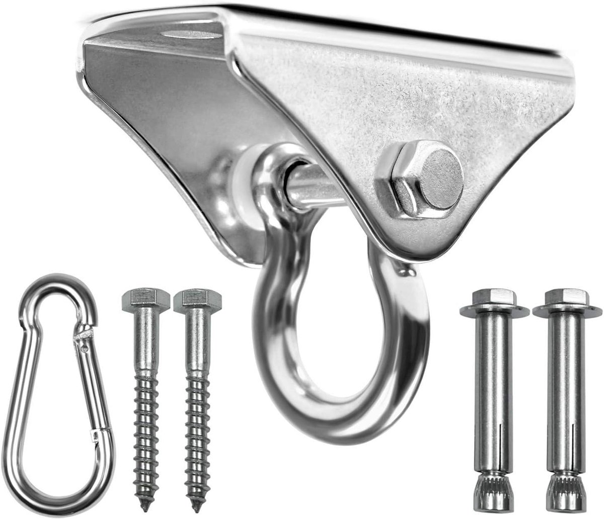 Bokszakhanger met Karabijnhaak - Schommelhaak Zwaar - Sportapparatuur Ophangen - 180 Graden Rotatie - 500 kg Capaciteit - Zilver