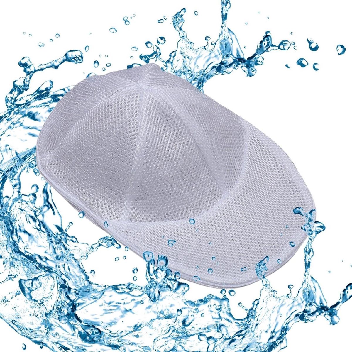 Hoed Wasmachine Kooi Pet Beschermer Hoeden Wassen Mesh Ademend Design 35 x 22.5 cm Wit