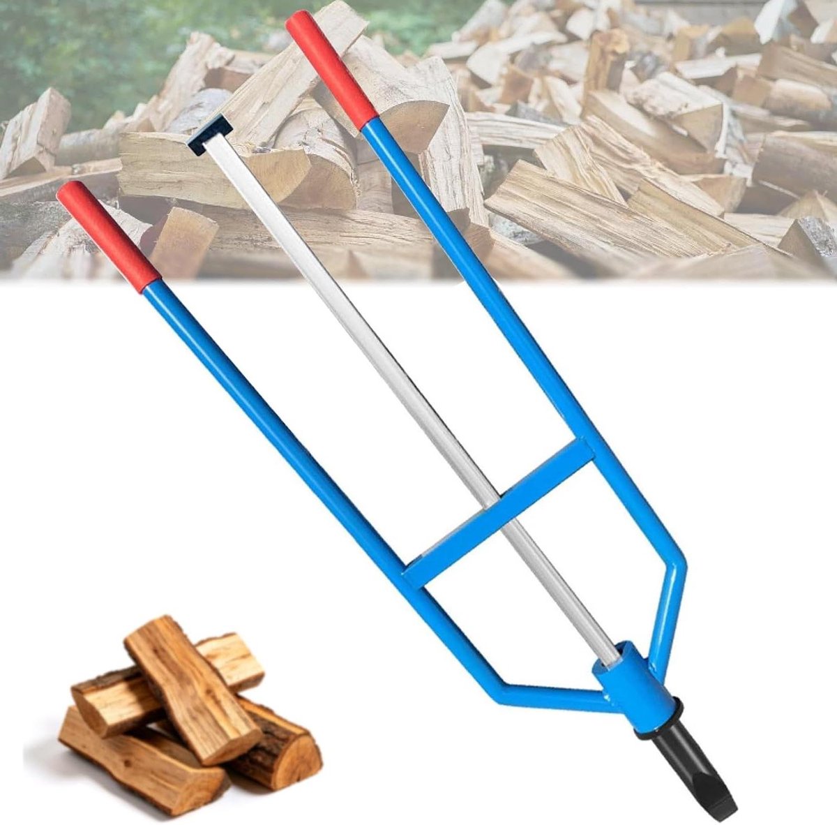 Handmatige Houtklover - Draagbare Kloofmachine - Open Haard Hout Maken - Traagheidsmechanisme Ontwerp - 94 cm Lengte - Zwart