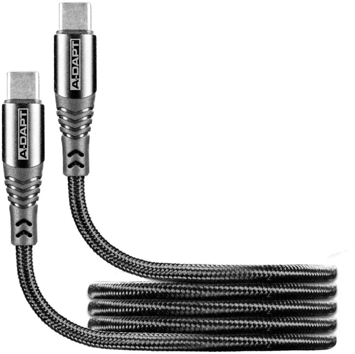 A-DAPT® USB-C naar USB-C kabel 1,2m - PD 60W snelladen - 480Mbps dataoverdracht - Zwart