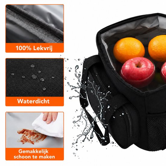 Ciddo 4 Laags Geïsoleerde Koeltas - Lunchtas 15 liter - Opvouwbaar - Zwart - Vakantie - Picknick - Voor School, Werk En Outdoor van Ciddo — afbeelding 4