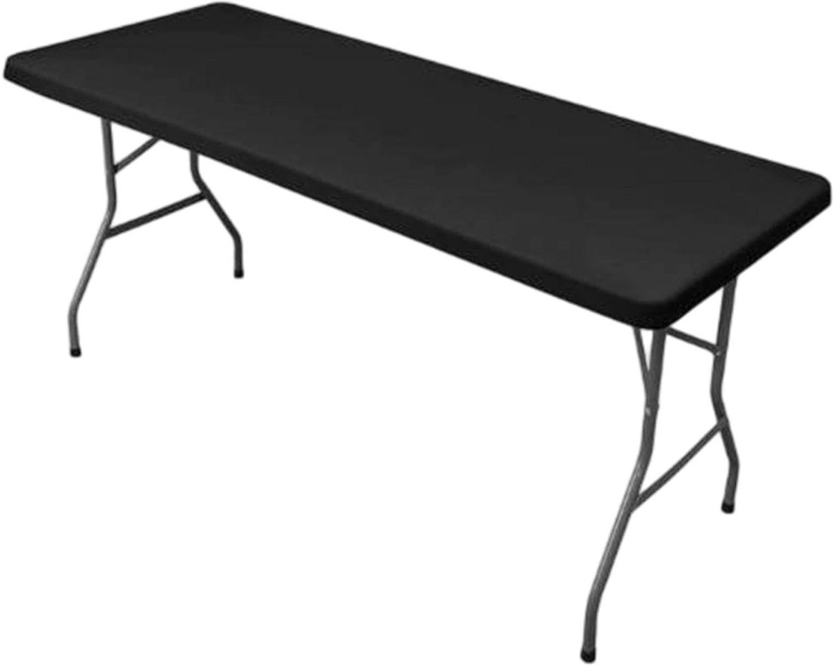 Opvouwbare Tafelhoes - Tafelkleed Rechthoek - Bescherming Outdoor Tafel - Waterdicht en Winddicht - 72 x 30 inch - Zwart