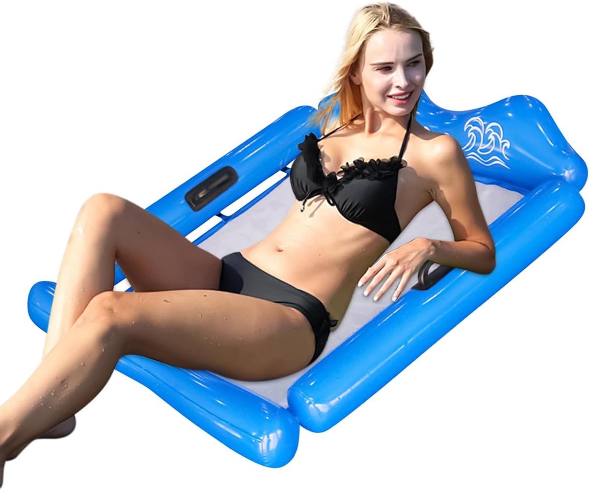 Zwembadhangmat, opblaasbare zwembadhangmat, zwemeiland, om te zonnebaden en te ontspannen, voor water, tuin, familie, reizen, feest, vakantie