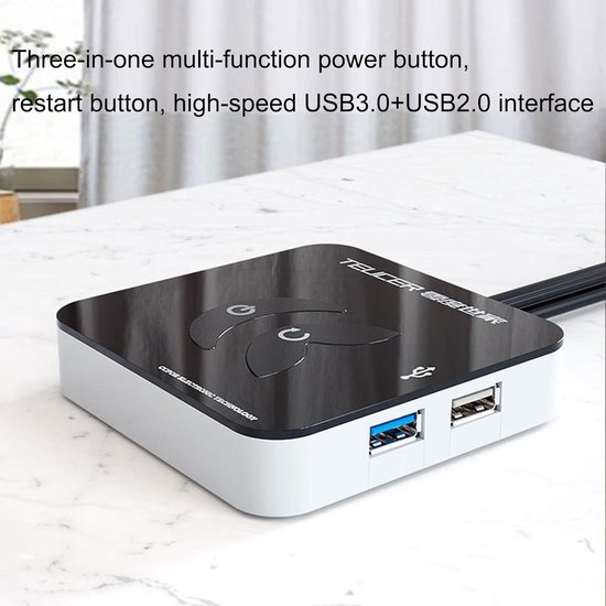 PC Power Knop - Externe Start - Computer Starten - 5Gbps Hoge Snelheid - 8x8x2 cm - Zwart — afbeelding 5