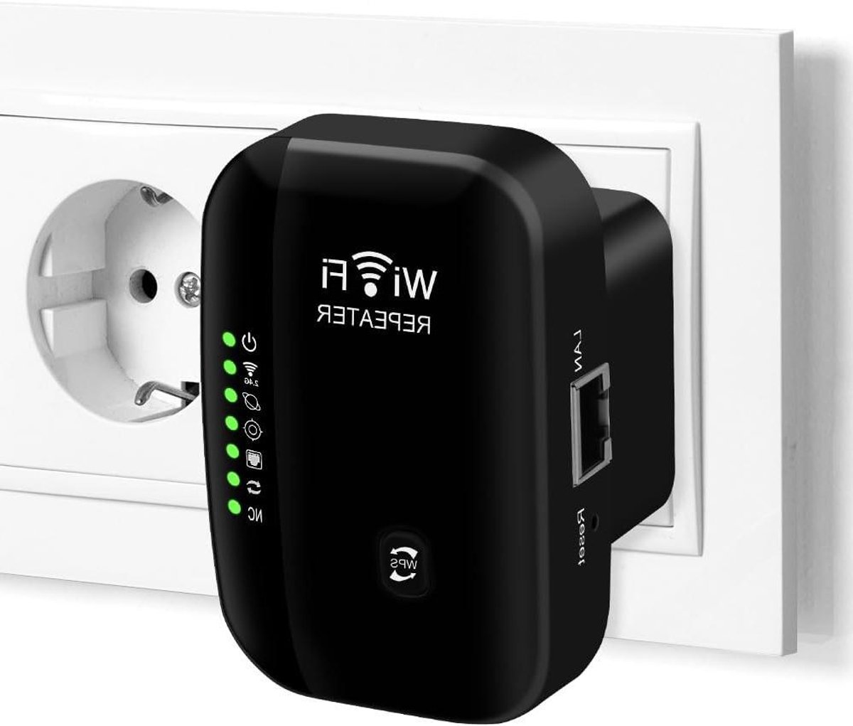 Wifi Versterker - Netwerk Repeater - Draadloos Bereik Uitbreiden - Twee Gebruiksmodi - 50 Meter Bereik - Zwart