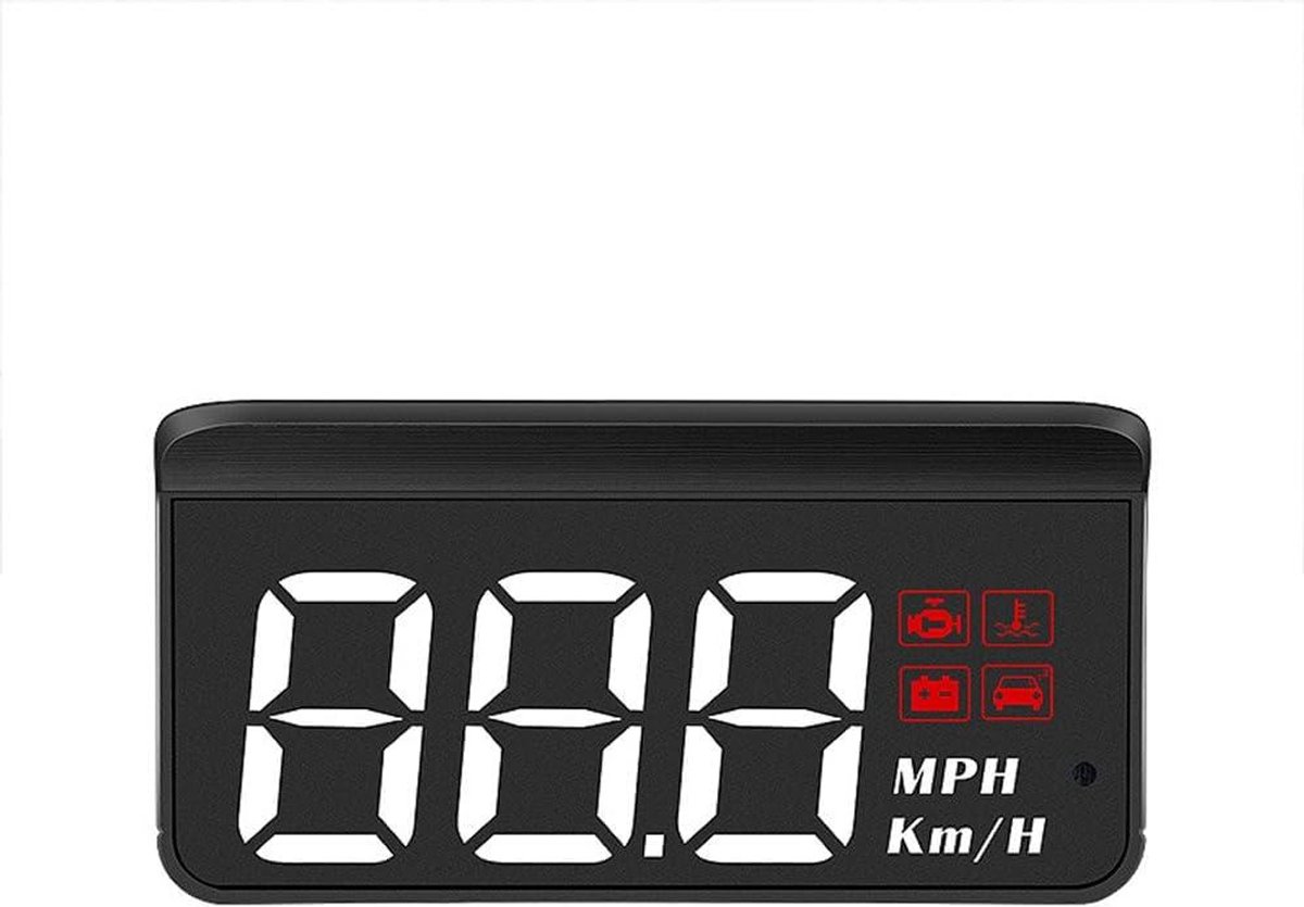 Digitale Snelheidsmeter - Auto HUD - Veilig Rijden - Voorruit Projectie - 10 mm - Zwart