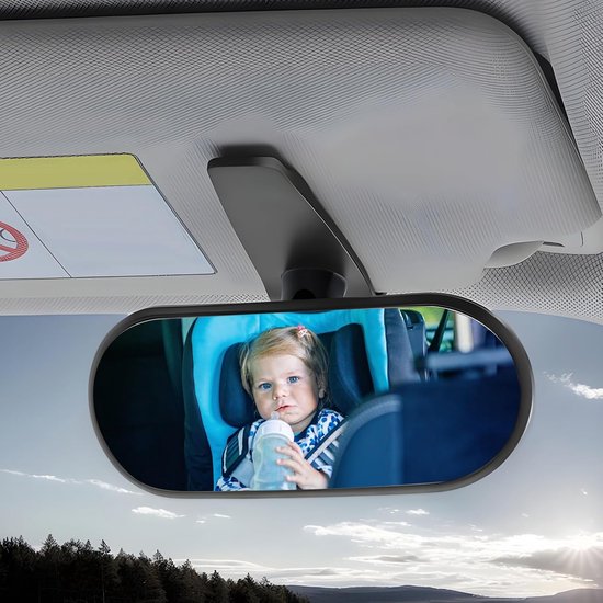 baby spiegel auto- Autoachteruitkijkspiegel - Babyzitje achteruitkijkspiegel - HD-achteruitkijkspiegel - Panoramische achteruitkijkspiegel - 360 graden verstelbaar - Geschikt voor nachtelijk rijden (Enkele verpakking - 13,7 x 5,7) van A3Baby & Kids — afbeelding 3
