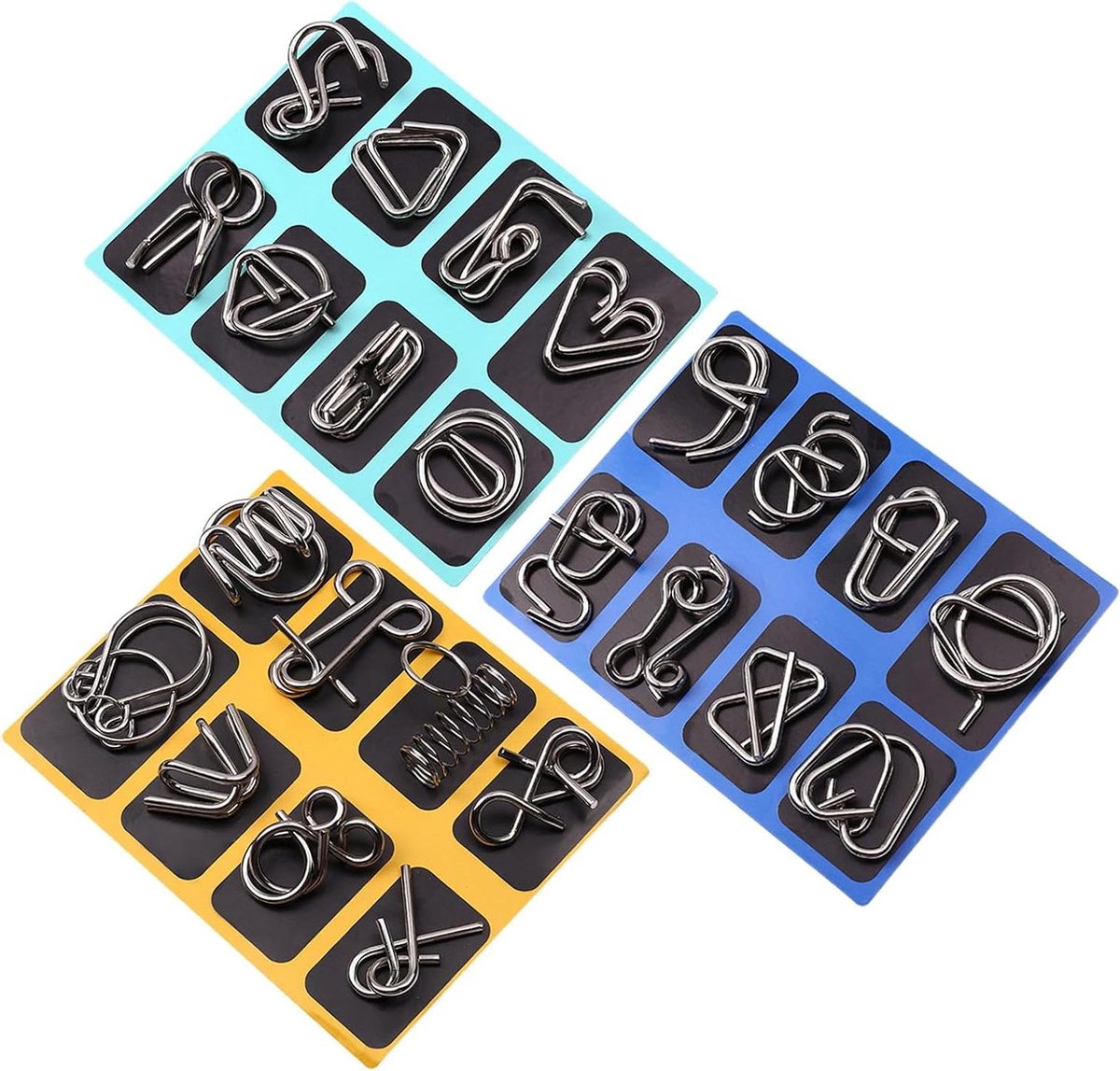 Metalen Puzzels - Denkspellen Set - Mentale Stimulatie - Draagbare Entertainment - 24 Stuks - Metaal