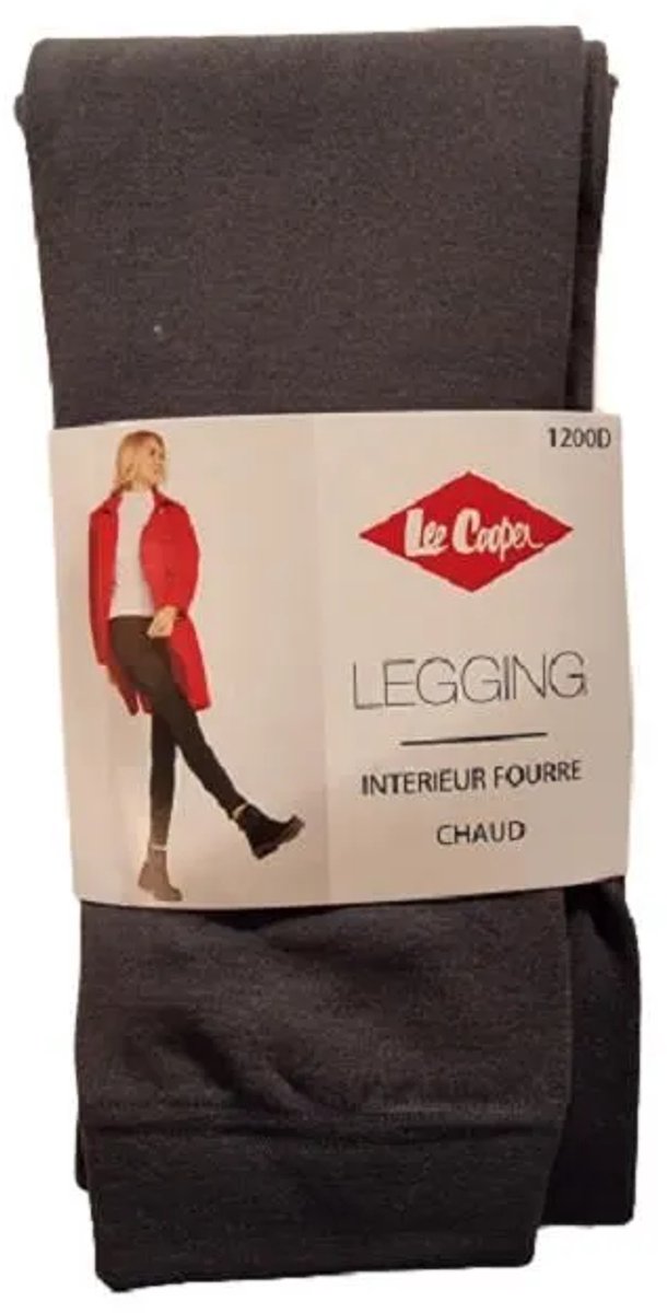 Lee Cooper Legging 1200 denier ondoorzichtige panty met warme, gevoerde binnenkant Grijs Maat XXL
