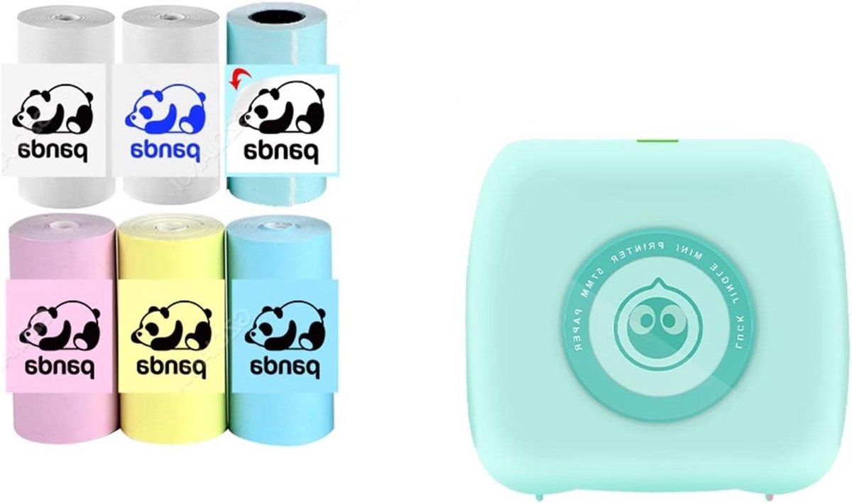 Mini Printer - Draagbare Printer - Foto Label Printen - Inktvrij Printen - 88 x 81 x 42 mm - Groen