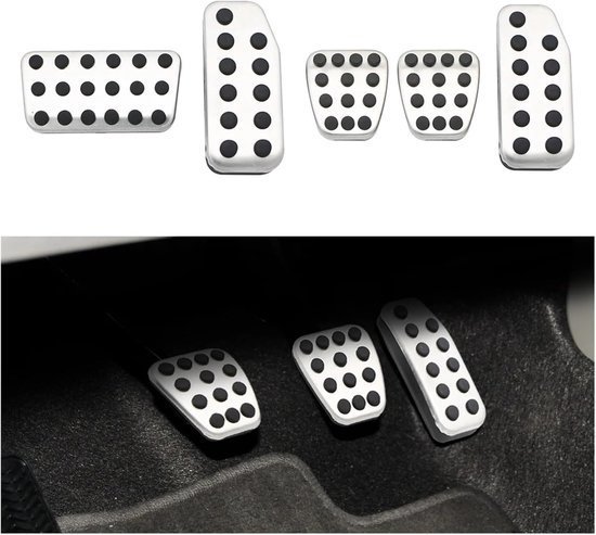 Pedaal Covers - Auto Interieur - Verbeter Rijervaring - Antislip Rubber - 1 Set - Zilver Zwart — afbeelding 3