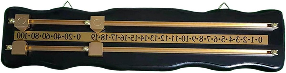 Biljartscorebord - Sjoelbak Scorehouder - Spel bijhouden - Duidelijke cijfers - 45.9 x 13.2 cm - Zwart