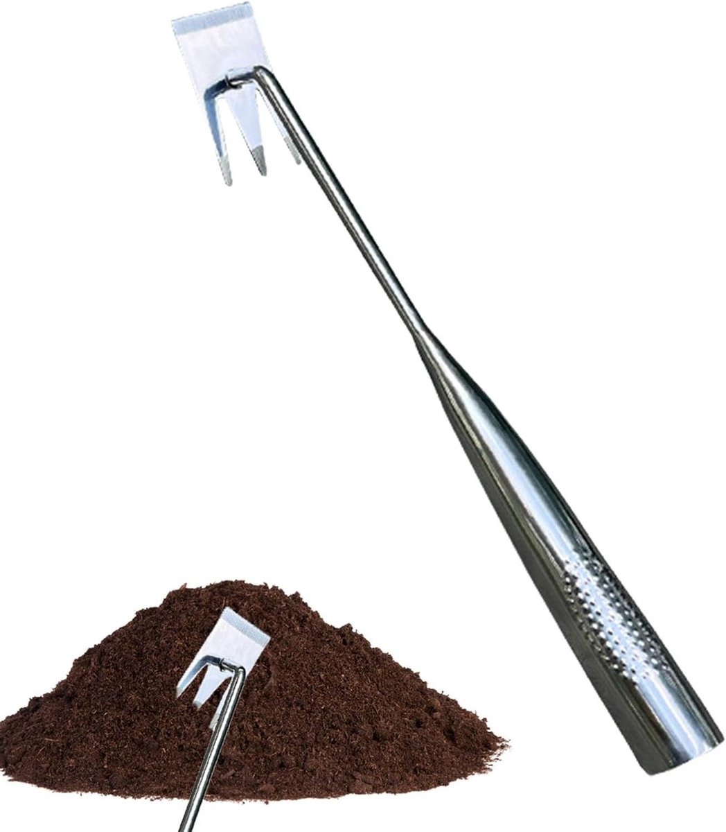 Tuingereedschap - Hand cultivator - Onkruid wieden - Ergonomisch ontwerp - 36 cm - Grijs