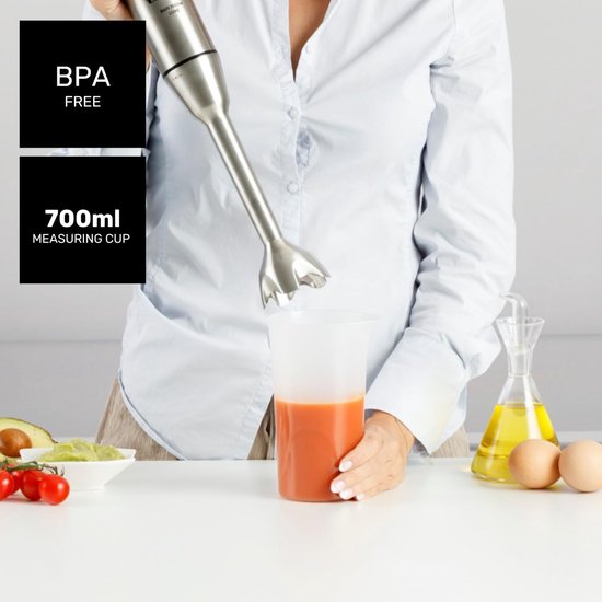 Staafmixer Set - Keukenmixer - Eten Bereiden - 1500W Kracht - 700ml Cup - Zwart — afbeelding 3