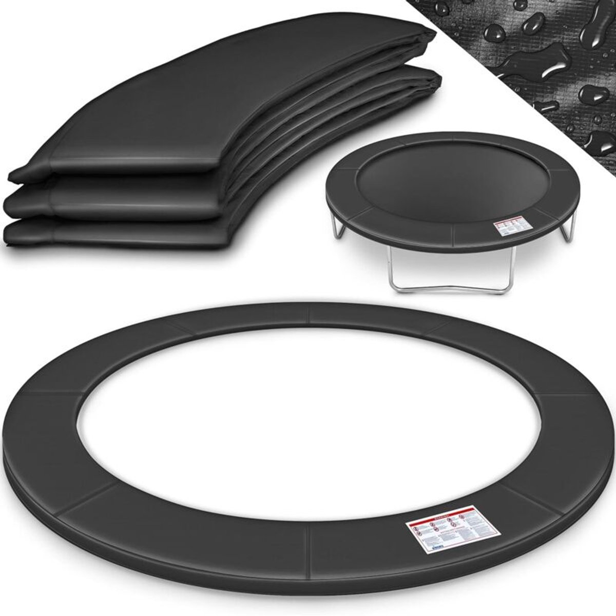 Veiligheidsmat Geschikt voor trampoline – 25 cm breed – UV-bestendig en scheurvast – 1,5 cm dik EPE-schuim