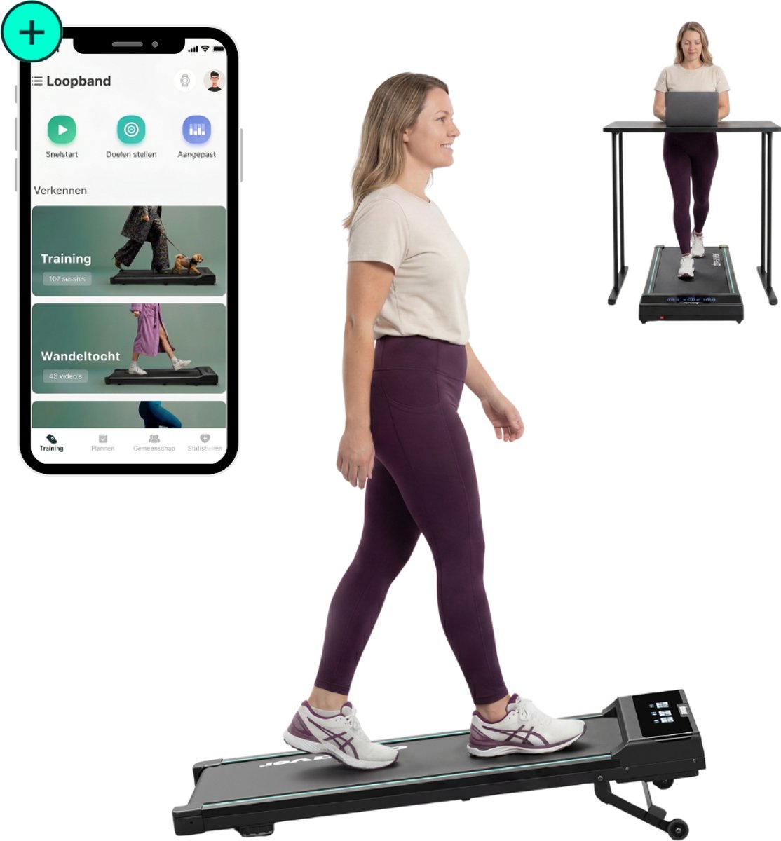 Dreaver Elevate One - 2 in 1 Loopband Inklapbaar 6KM/U met 9% Hellingsfunctie - Inclusief App & Accessoires - Hardloopband - Treadmill - Wandelband - Walking pad - Voor Thuis van Dreaver