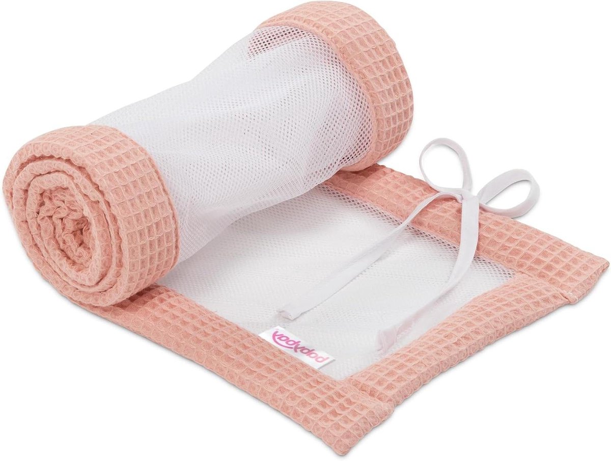 Baby Nest - Wafel Pique - Veilige Slaapplek - Ademend Mesh - 36x27x8 cm - Apricot Rosé