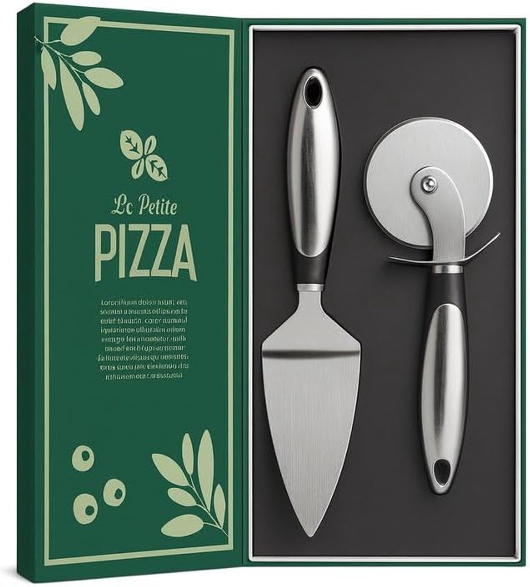 Pizza Set - Keuken Accessoires - Pizza Snijden - Vaatwasserbestendig - 30 x 20 cm - Zilver