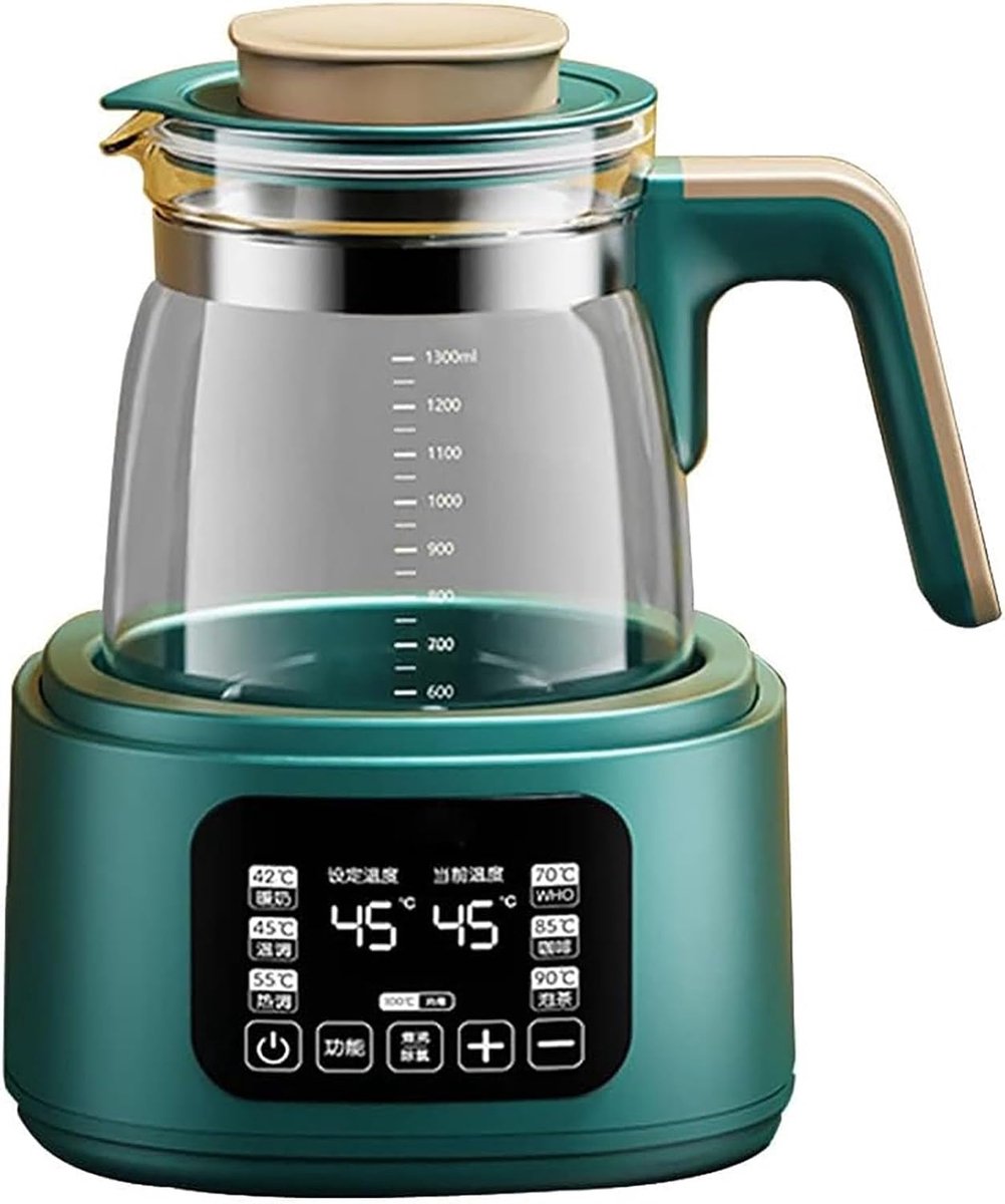 Glazen Waterkoker - Temperatuurregeling - Snel Water Koken - 72 Uur Warm Houden - 1.3 Liter - Groen