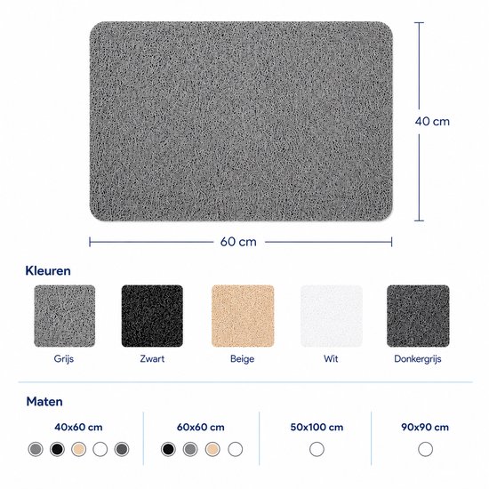 GLODI GOODS® Antislip badmat douchemat 40x60 cm - voor in de douche of bad – antislipmat waterdoorlatend – GRIJS