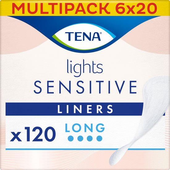 TENA Lights Sensitive Long inlegkruisjes, multipack 6x20 = 120 stuks.