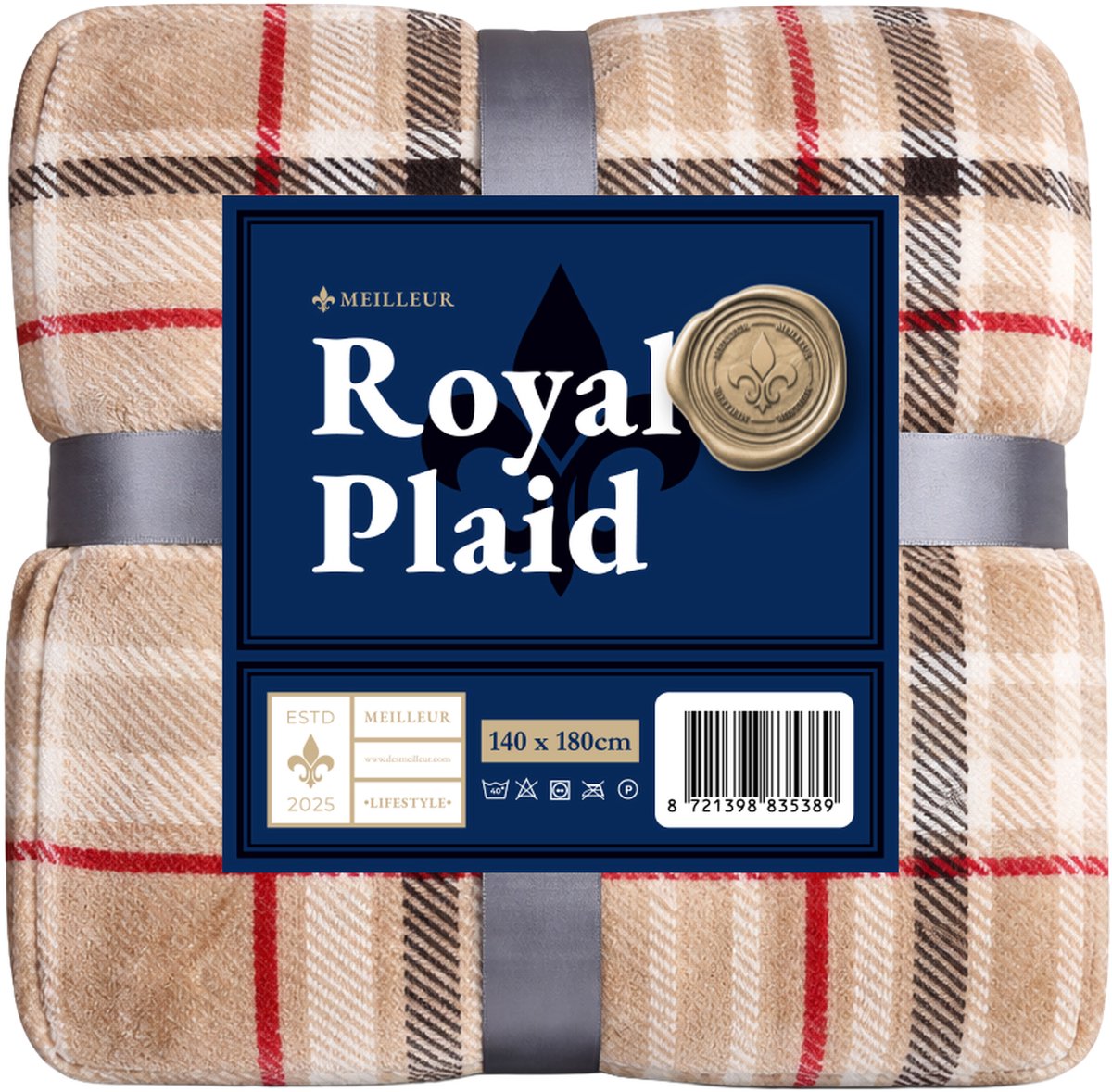 Meilleur Plaid - 140 x 180 cm - Light print - Zachte plaid voor bank, bed en decoratie