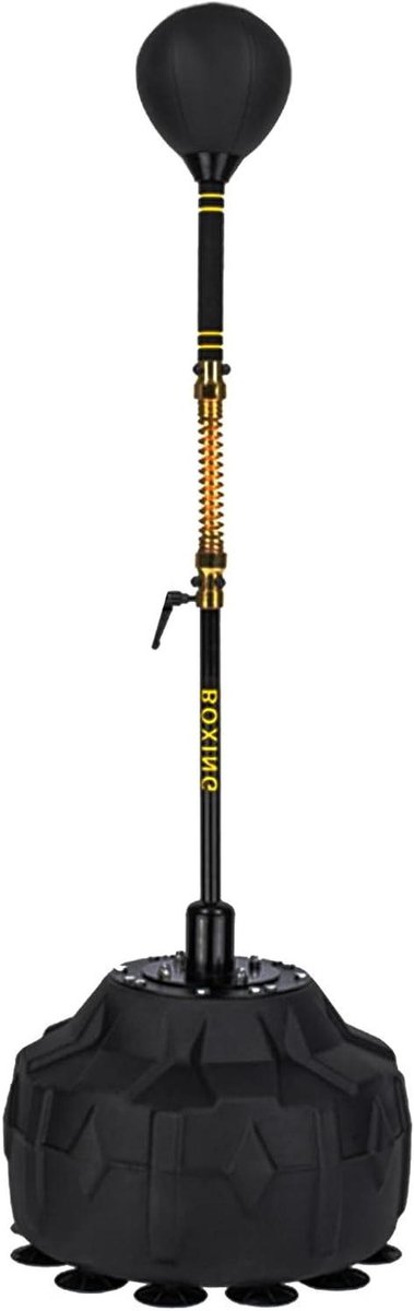 Boksbal Set - Reflex Bal - Coördinatie Trainen - Verstelbare Hoogte - Tot 180 cm - Zwart