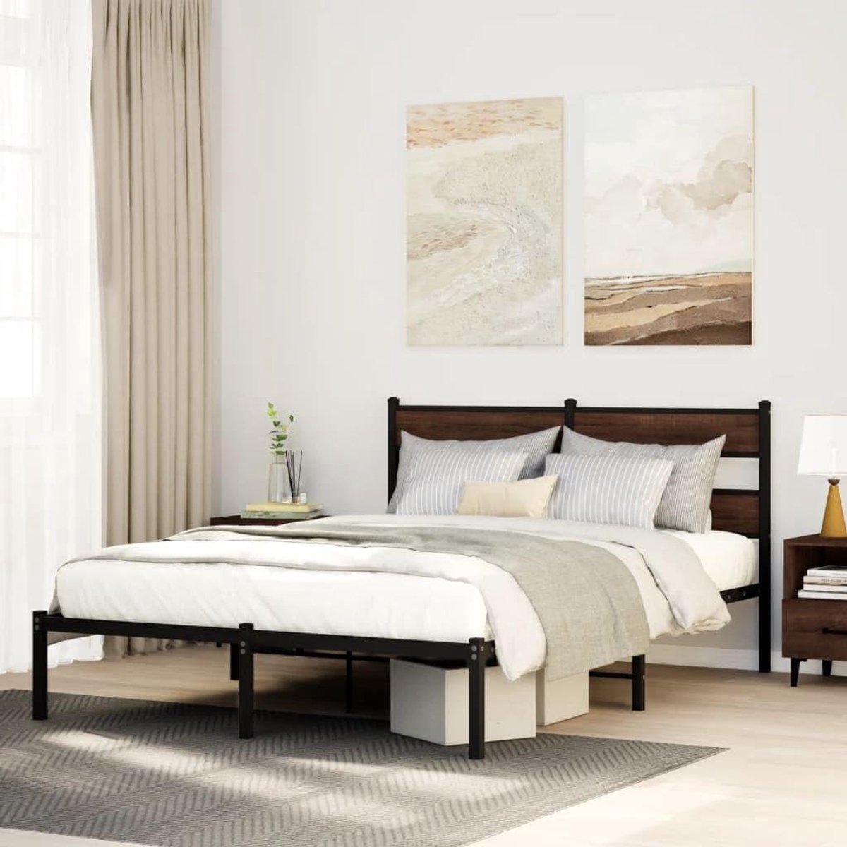 Bedframe met hoofdeinde - Stalen bedframe - Slaapkamer inrichten - Ruime opbergruimte - 13
