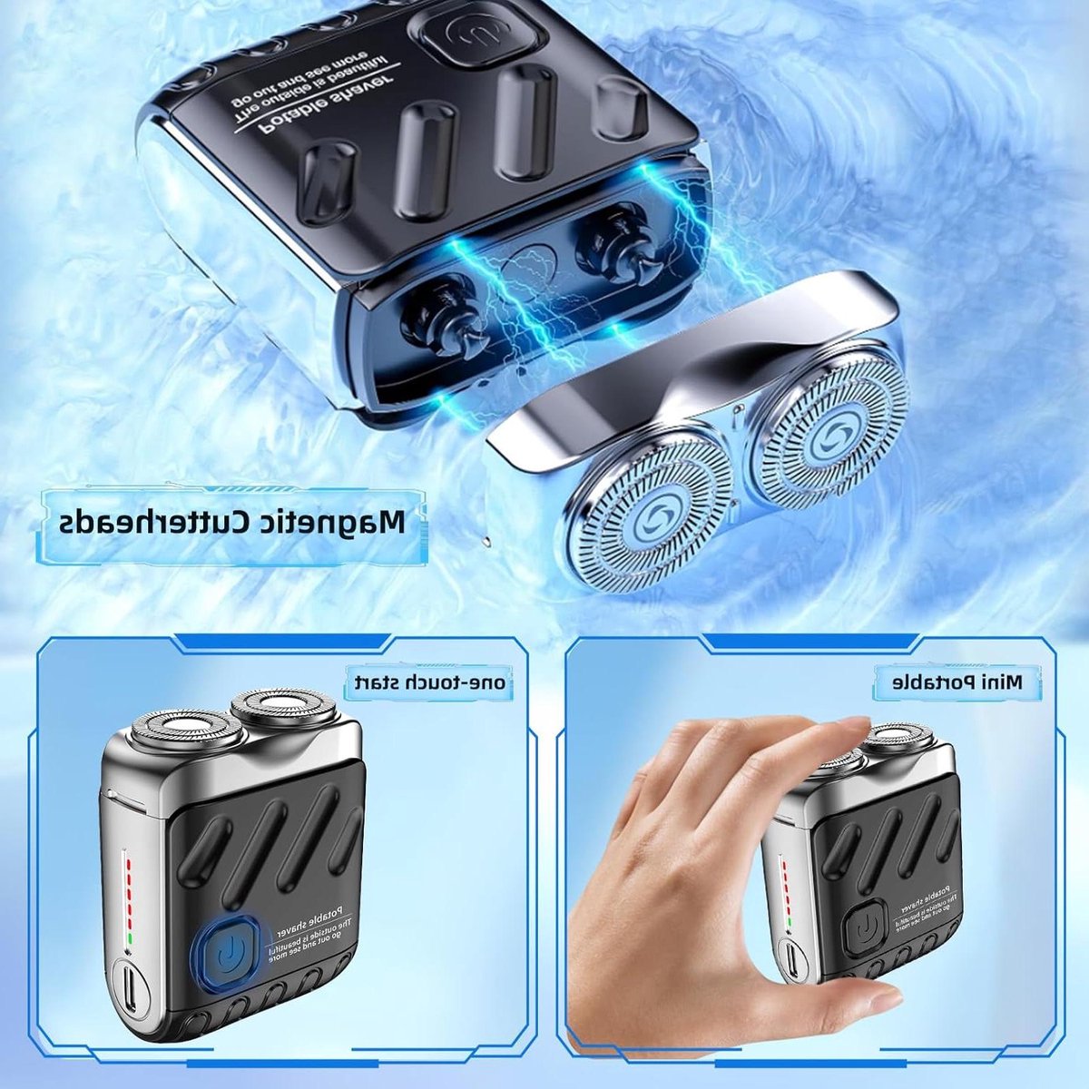 Elektrisch Scheerapparaat - Mini Scheerapparaat - Glad Scheren - IPX7 Waterdicht - 30 Dagen Gebruik - Zwart